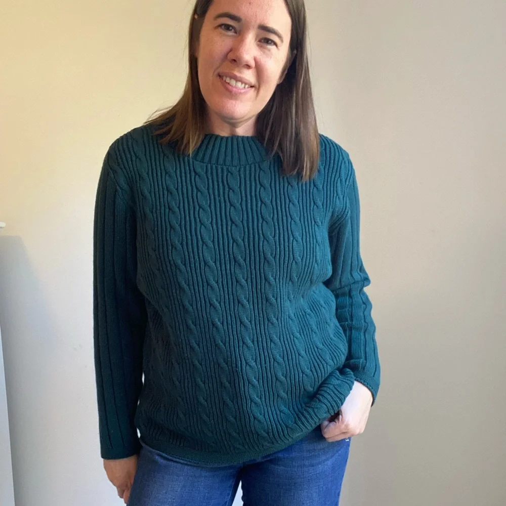 Vintage forest green mock neck sweater - Picture 8 of 8